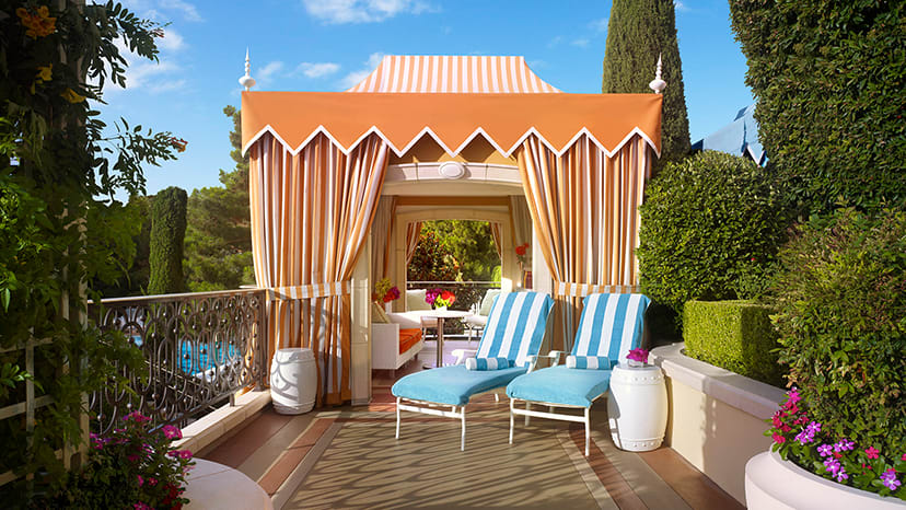 Cabanas at the Wynn Tower Suites pool in Las Vegas