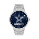 Dallas Cowboys men's silver watch with navy blue dial and dallas cowboys logo