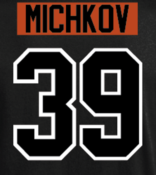 PHILADELPHIA FLYERS MATVEI MICHKOV BLACK ADULT PLAYER TEE