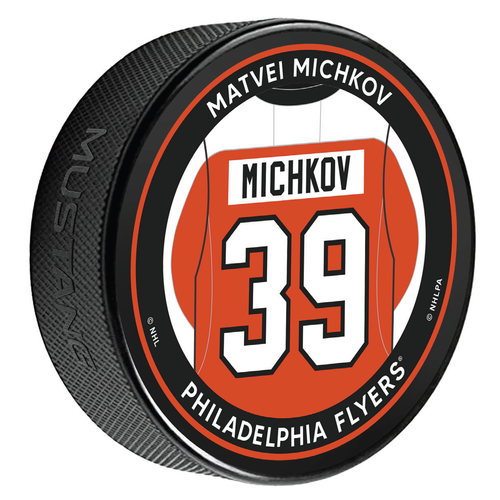 PHILADELPHIA FLYERS PLAYER JERSEY PUCK MATVEI MICHKOV