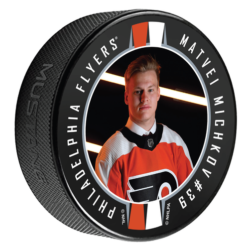 PHILADELPHIA FLYERS MATVEI MICHKOV DRAFT PUCK