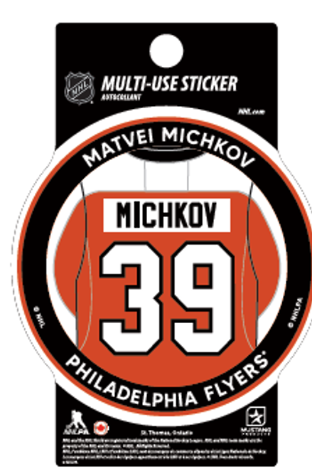 PHILADELPHIA FLYERS MATVEI MICHKOV MULTI USE JERSEY DECAL