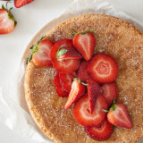 Strawberry Almond Flour Cake made with almond flour.