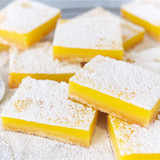 Lemon bars topped with Snow White Non-Melting Topping Sugar