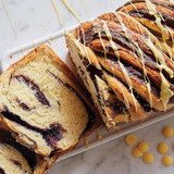 Lemon blueberry brioche bread made with Organic Dried Blueberry Powder