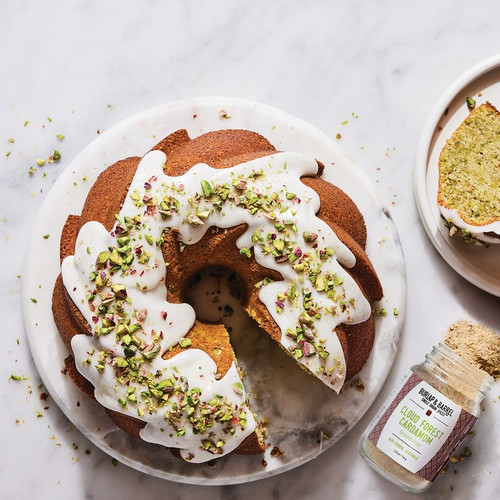 cardamom bundt cake with lemon glaze