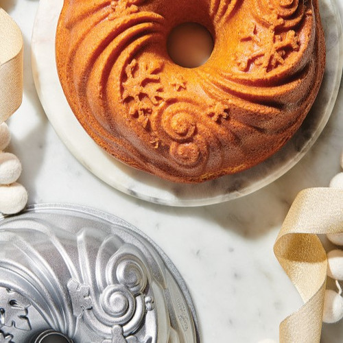 Eggnog cake with the let it snow bundt pan