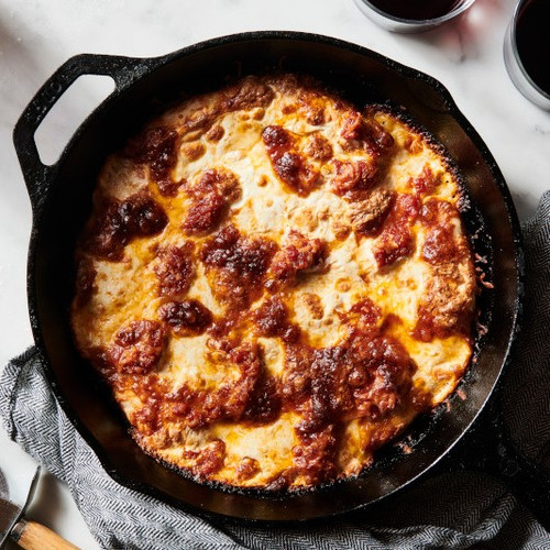 Deep dish pizza made with Gluten-Free Pizza Flour