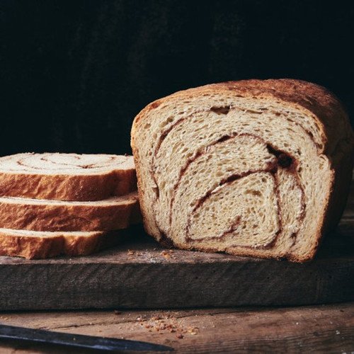 100% whole wheat cinnamon swirl bread made with 100% Organic Whole Wheat Flour