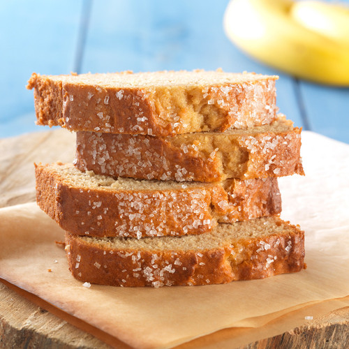 Banana bread made with Gluten-Free Banana Bread and Muffin Mix