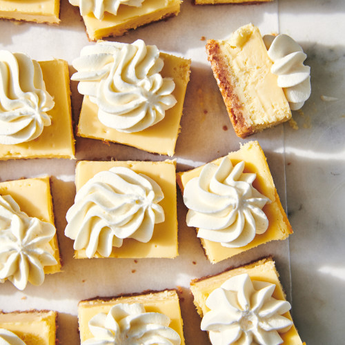 Vanilla bean cheesecake bars made with Madagascar Vanilla Beans