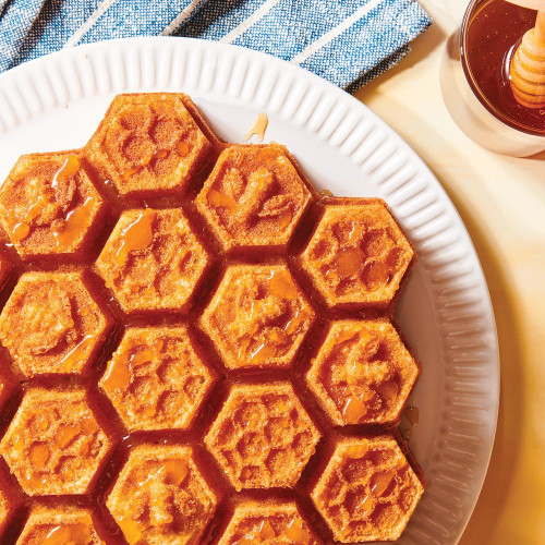 Yellow cake baked in the Honeycomb Pan