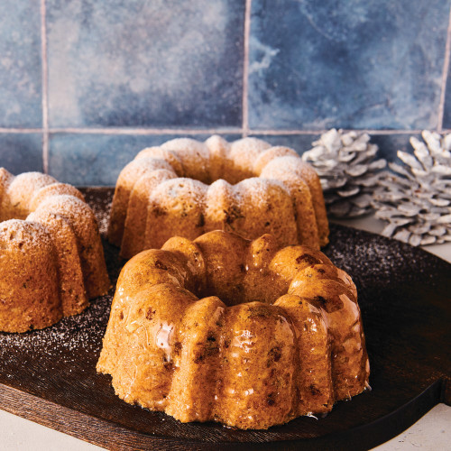 Yuletide Cheer cake mix cake made with Mini Bundt Pan Set