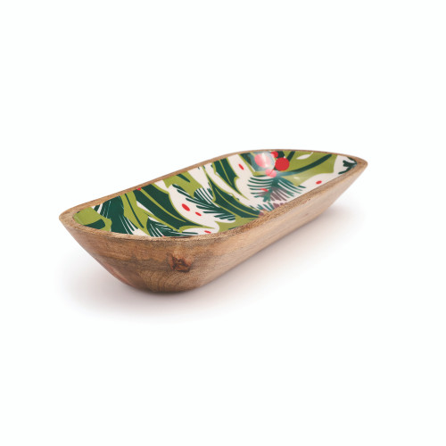 Balsam and Berry Holly Wooden Dough Bowl