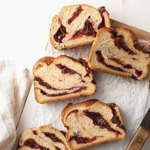 Cranberry-orange babka made with Orange Jammy Bits