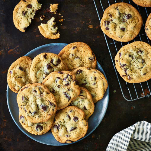 Chocolate chip cookies baked with King Arthur Cookie Sheet