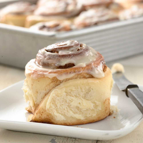 Vanilla Glazed Cinnamon Bun made from Mix