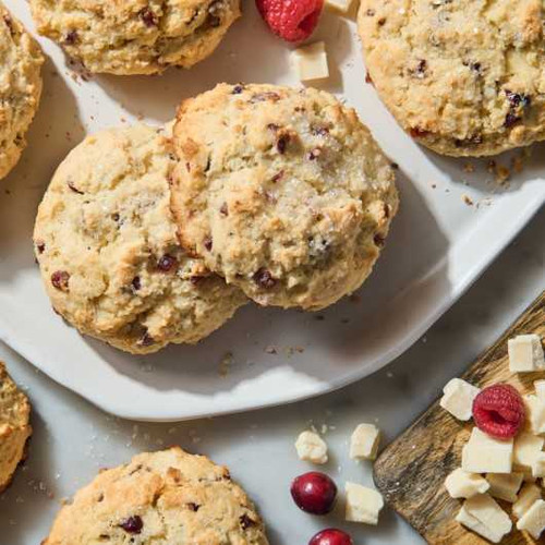 Scones made with Cran-Raspberry White Chocolate Scone Mix