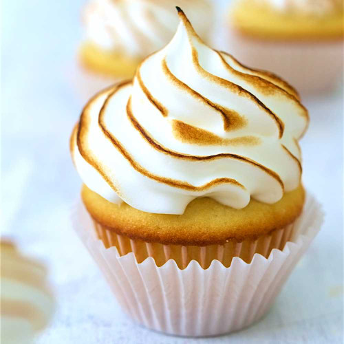 Lemon Meringue Cupcakes made with Meringue Powder