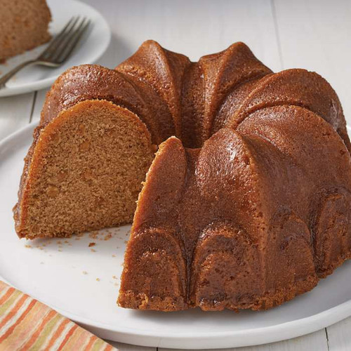 Bundt cake made with Apple Spice Cake with Bourbon Glaze