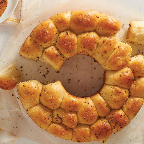 Herb and Garlic Bubble Loaf made in the Tube Pan