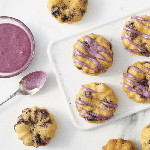 Lemon blueberry cornmeal cake made with Organic Dried Blueberry Powder