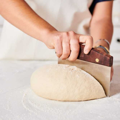 King Arthur Bench Knife cutting bread dough