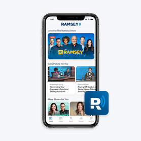 A image of a phone with the Ramsey Network App open.