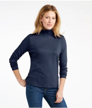 Women's Pima Cotton Turtleneck, Long-Sleeve