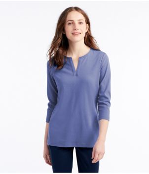 Women's L.L.Bean Tee, Three-Quarter-Sleeve Splitneck Tunic