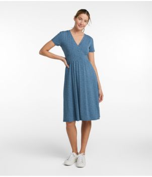 Women's Summer Knit Dress, Short-Sleeve Print