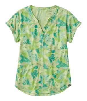 Women's Streamside Tee, Short-Sleeve Splitneck Print