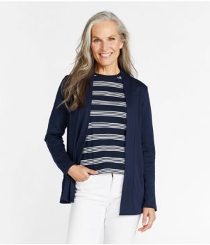 Women's Pima Cotton Open Cardigan, With Pockets