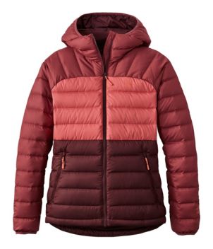 Women's Bean's Down Hooded Jacket, Colorblock