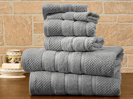 6-Piece Bibb Home 100% Egyptian Cotton Towel Set