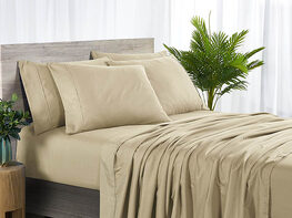 Bamboo 2000 Count 6-Piece Sheet Set with SnugGrip (Taupe/Queen)