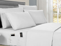 Kathy Ireland 6-Piece Smart Sheet Set (White/King)