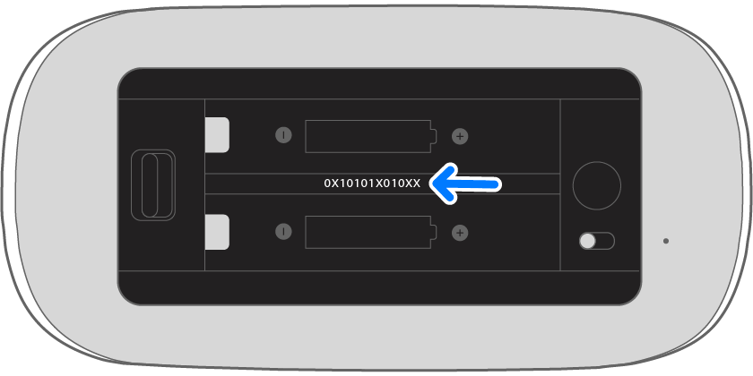 diagram locatie serienummer Magic Mouse