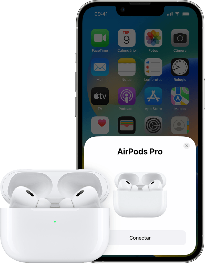 Configuração no iPhone e AirPods