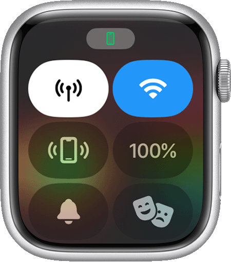 Apple Watch 屏幕上的连接状态。