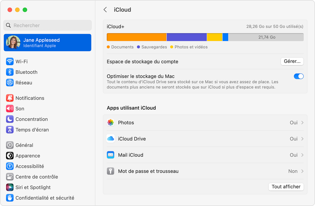 macos-ventura-réglages-système-identifiant-apple-icloud-plus-gérer