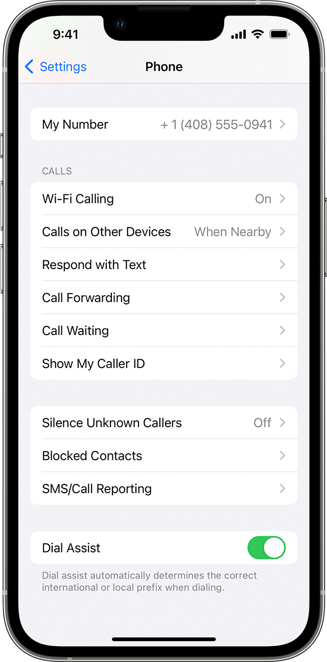 iPhone, показващ екрана Phone (Телефон) с включено Wi-Fi Calling (Wi-Fi обаждания).