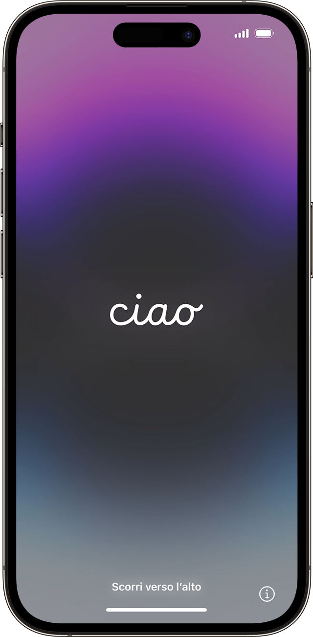 Schermata di saluto in iOS 17.