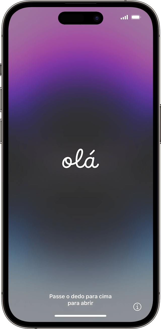 Tela Olá no iOS 17.