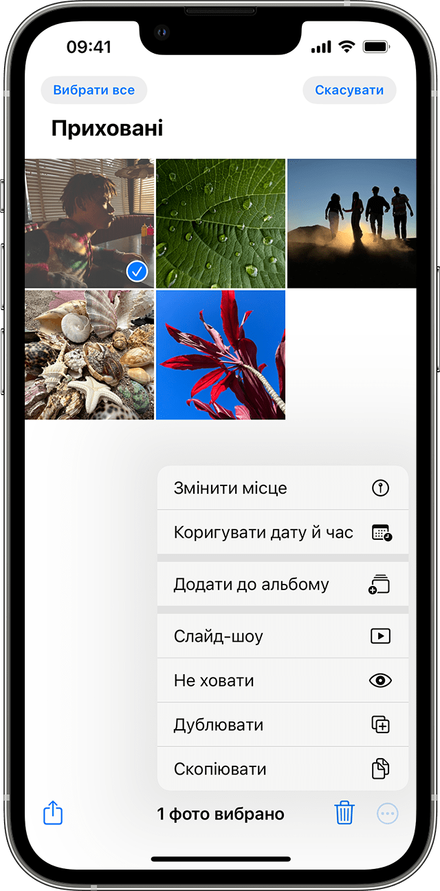 Альбом «Приховані» у програмі «Фотографії» на пристрої iPhone