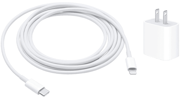 Adaptadores de Lightning para USB e de parede USB-C