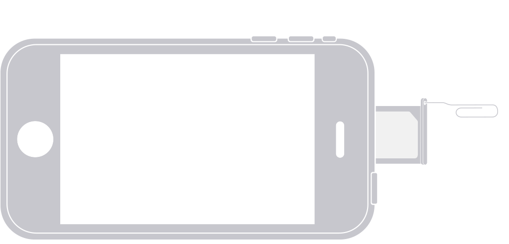 L’image montre une carte SIM sur la partie supérieure d’un iPhone