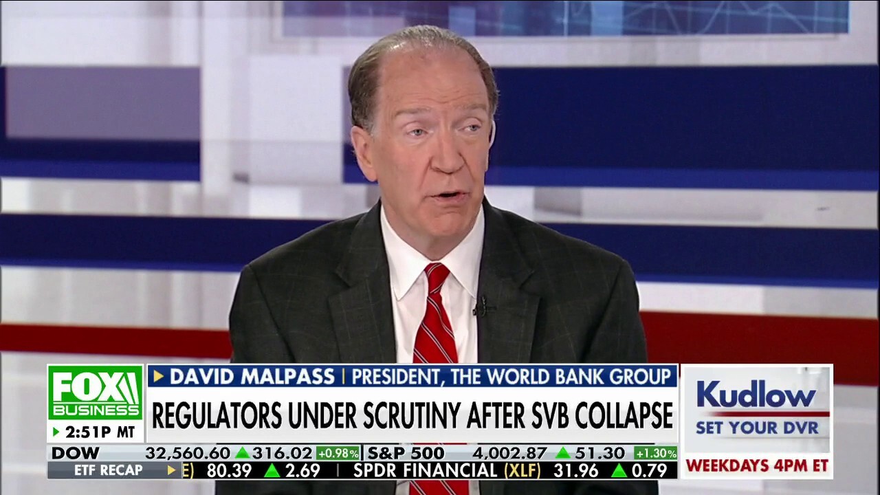 The World Bank Group President David Malpass provides insight on regulations following banking failures on 'Kudlow.'