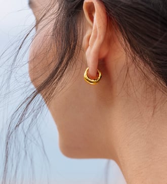 Alternate view of Gold Vermeil Deia Huggie Earrings - Monica Vinader