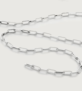 Sterling Silver Mini Paperclip Chain Necklace Adjustable 46cm/18” - Monica Vinader